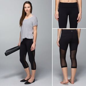 Lululemon Black Breathe Easy Crop Tight